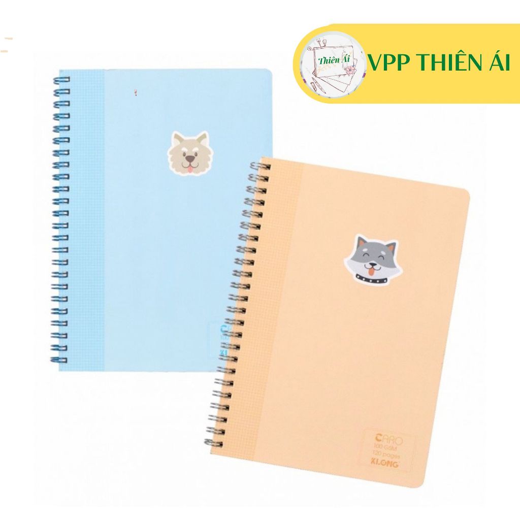 Sổ tay A5 Klong gáy xoắn lò xo, giấy đẹp, bìa xinh 120 trang 100/76 - VPP THIÊN ÁI KL535/KL537