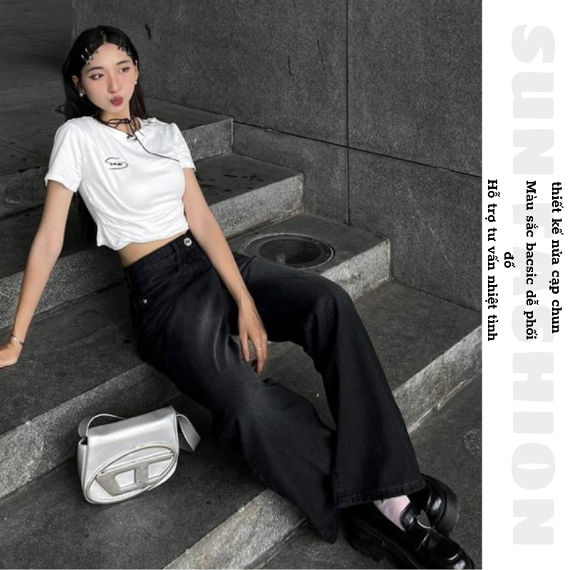 Quần jean nửa cạp chun Unisex 117