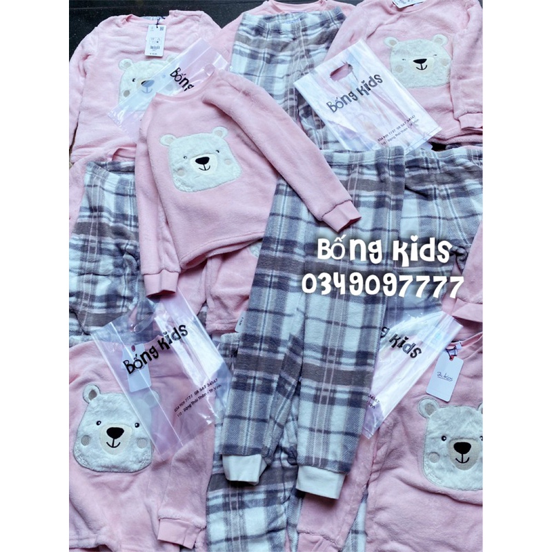 Bộ Lông Bé Gái Gấu Hồng BluKids