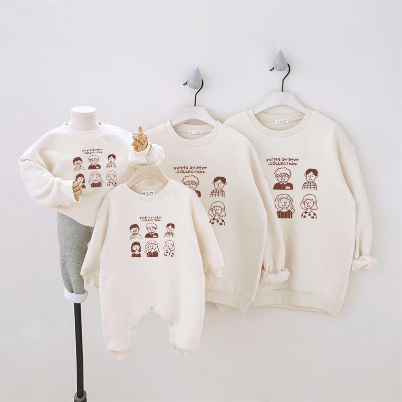 Áo gia đình thu đông HappyFamily - Mẫu sweater in họa tiết gia đình People Avatar Collection chất nỉ da cá