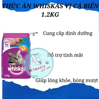 Thức ăn mèo Whiskas vị cá biển túi 1.2kg