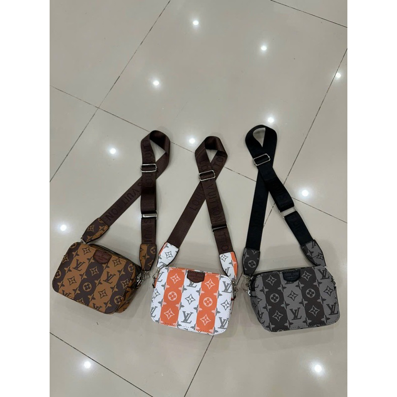 Túi đeo chéo nam, túi lv.v nam hoạ tiết hoa mới ảnh thật shop chụp video thật phù hợp làm túi xách nữ nam đều được