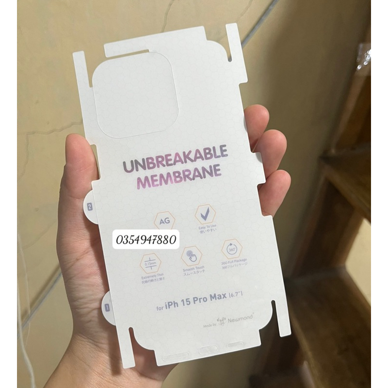 Miếng dán mặt sau PPF nhám chống vân tay cho iPhone 15 Pro Max/ 15 Pro/ 15 Plus/ 15 full viền bảo vệ máy