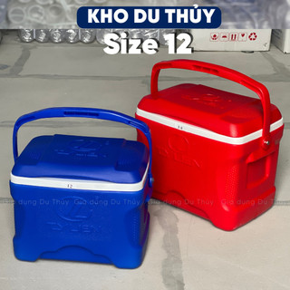 Thùng đựng đá vuông có quai xách Happycooler 12, giữ lạnh tốt đến 36h, thể tích 7.4 L nhựa chính phẩm, cứng cáp, bền đẹp