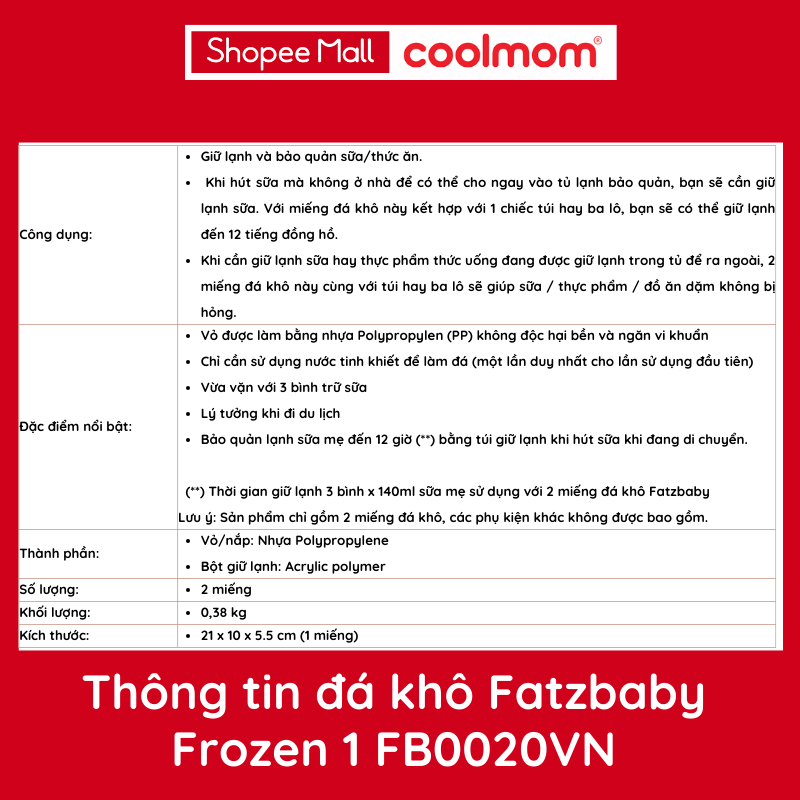 Đá khô Fatzbaby Frozen 1 FB0020VN (2 miếng)