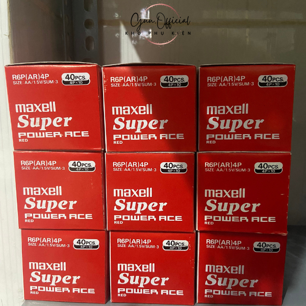 Hộp 40 Viên Pin Maxell AA Carbon Siêu Bền Không Chảy Nước Khi Hết Pin