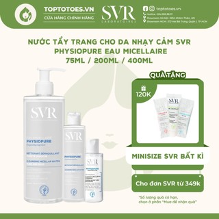 Nước tẩy trang cho da nhạy cảm SVR Physiopure Eau Micellaire 75ml/ 200ml [NHẬP KHẨU CHÍNH HÃNG 100%]