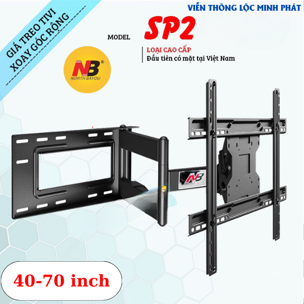 Giá treo tivi xoay vuông góc với tường NB SP2 40 - 80 inch - Khung Treo Tivi Góc Xoay 90 Độ North Bayou SP2