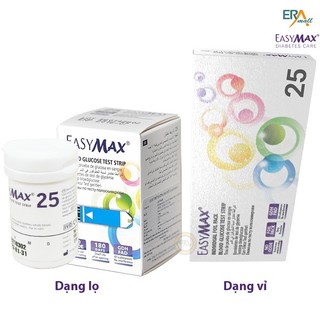 Que thử đường huyết EasyMax ( 25 que và 50 que )
