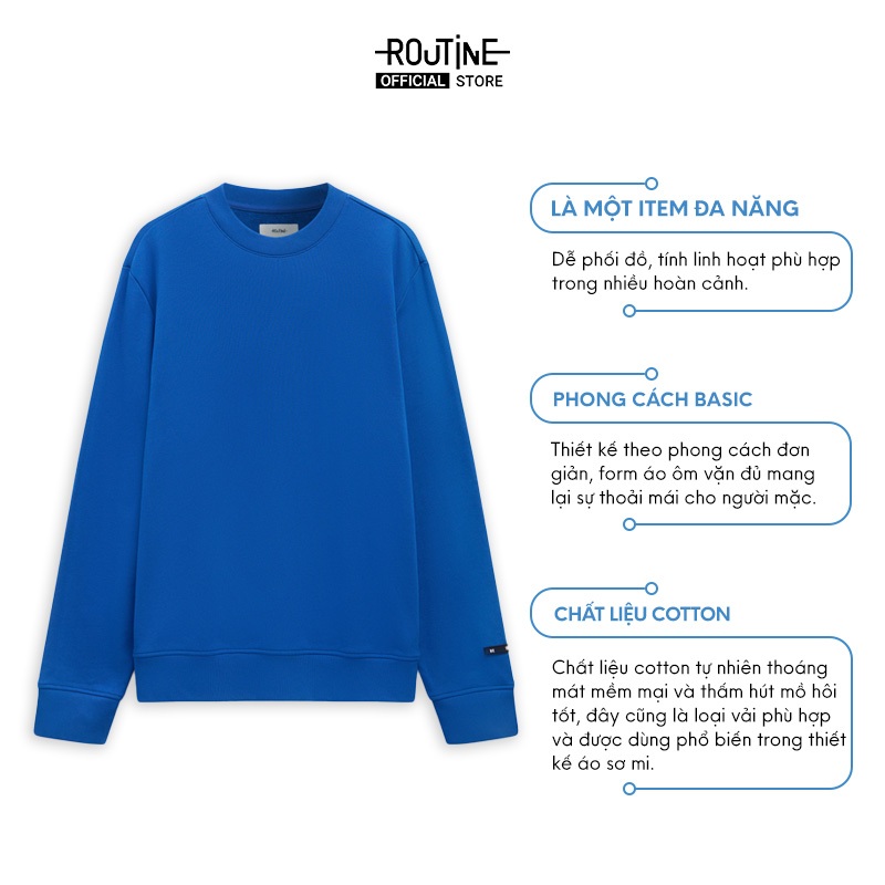 Áo sweatshirt basic cổ tròn point label. REGULAR - Routine 10F23SWE001