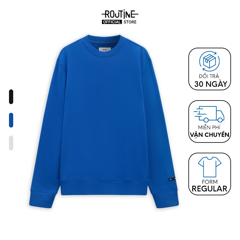 Áo sweatshirt basic cổ tròn point label. REGULAR - Routine 10F23SWE001