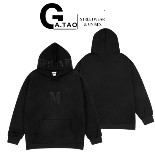 Áo Hoodie CHỮ M Unisex Nỉ Bông Dày Dặn Ấm Áp Mùa Đông 2023