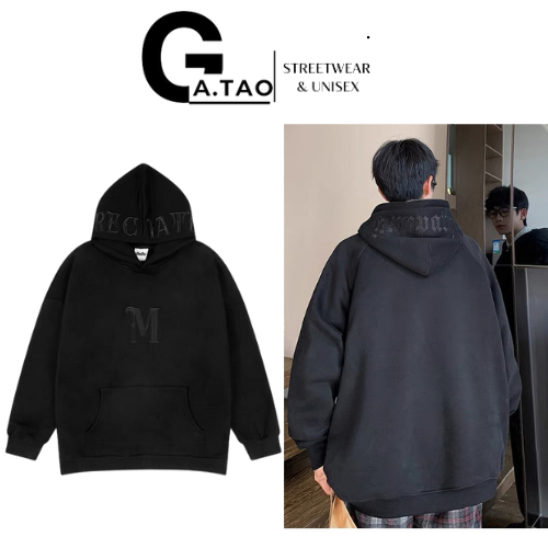 Áo Hoodie CHỮ M Unisex Nỉ Bông Dày Dặn Ấm Áp Mùa Đông 2023