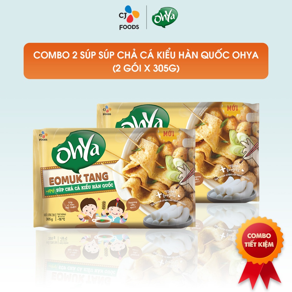 [HCM] Súp Chả cá Hàn Quốc Eomuk Tang Ohya 305g (đầy đủ topping)