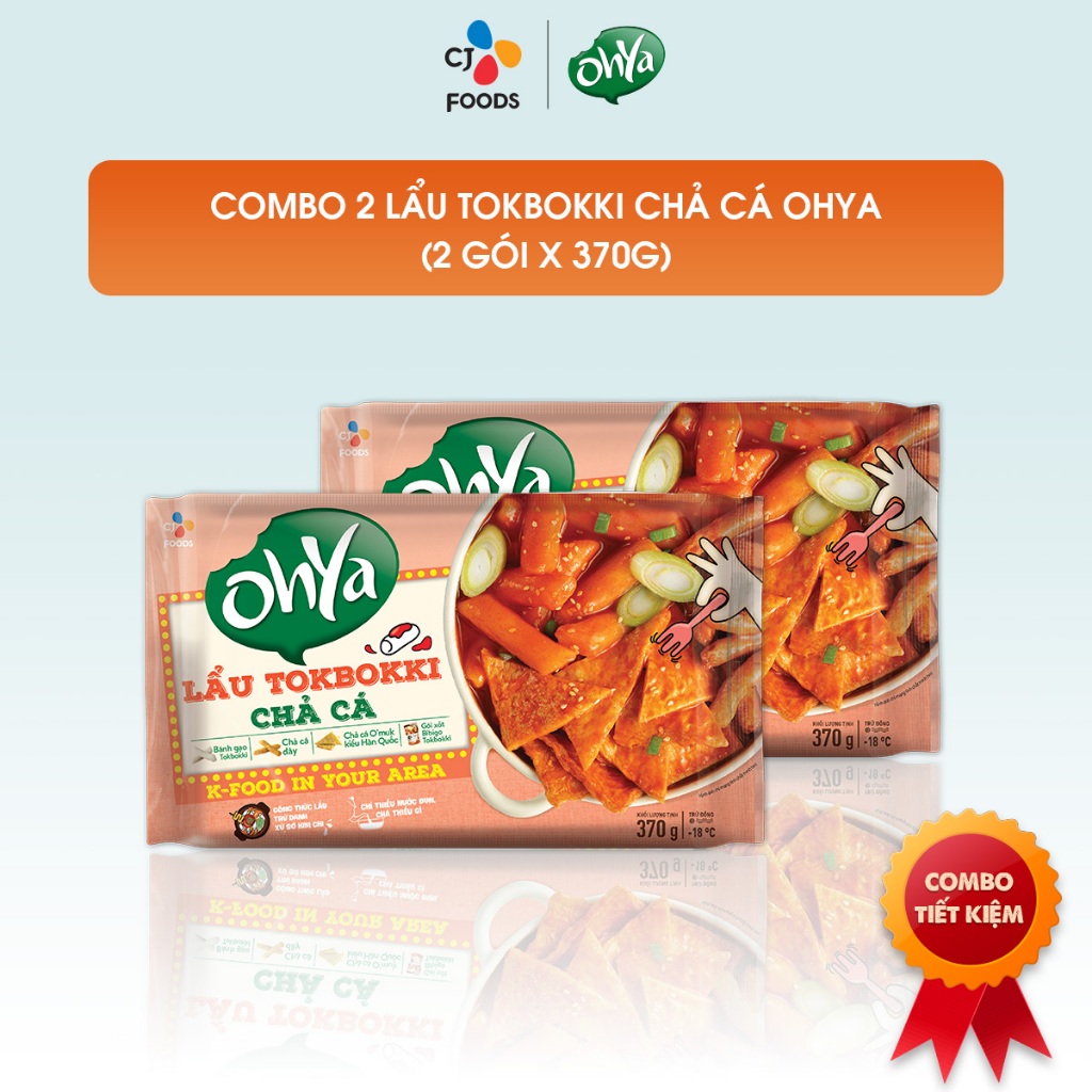 [HCM] Set Lẩu Tokbokki Chả Cá Hàn Quốc Ohya 370g (1 set hoặc 2 set)