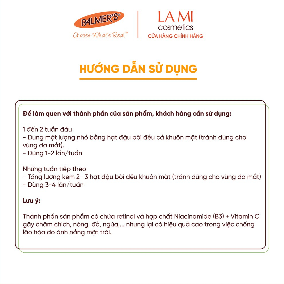 Kem dưỡng trắng sáng da ban đêm, mờ thâm nám – tàn nhang Palmer's 75g