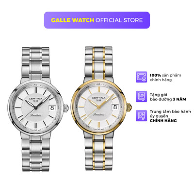 Đồng hồ nữ Certina C031.210 mặt kính Sapphire cao cấp, chống nước 10ATM, dây thép đeo tay thời trang, thanh lịch