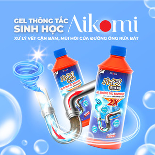 Gel thông tắc sinh học AIKOMI làm sạch, bảo vệ đường ống bồn rửa mặt, chậu rửa bát, khử mùi hôi