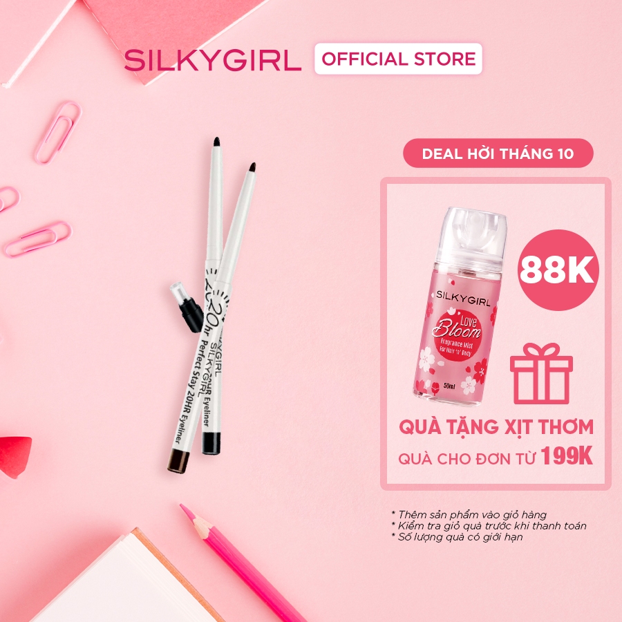 Chì Kẻ Viền Mắt Silkygirl Perfect Stay 20HR Eyeliner 0.28g