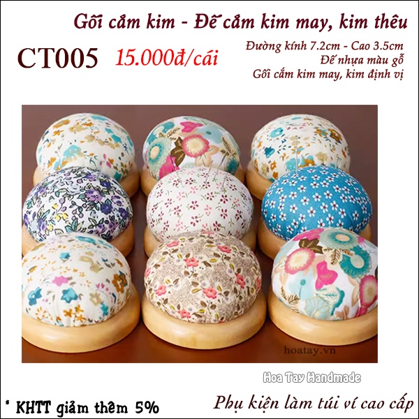Gối cắm kim - Đế cắm kim may, kim thêu - CT005