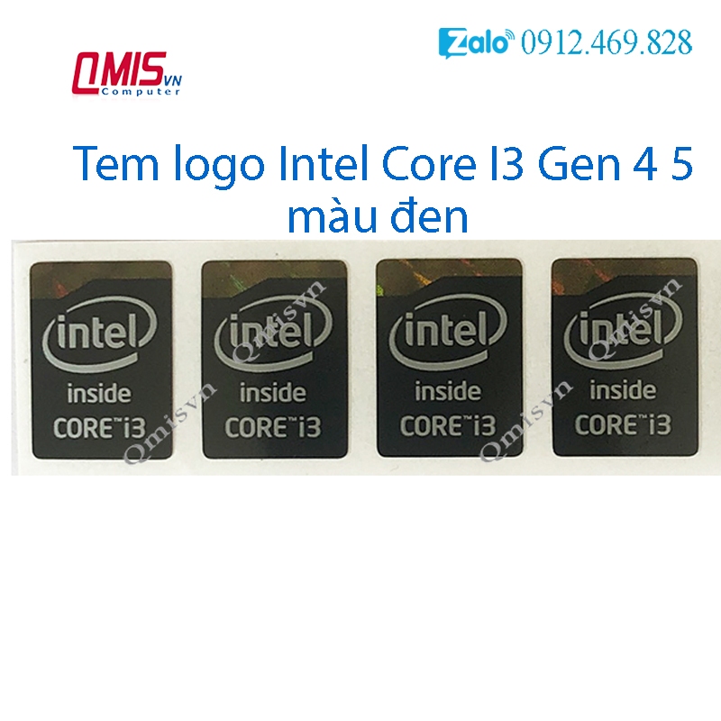 01 CÁI TEM LOGO INTEL CORE I3 I5 I7 THẾ HỆ 4 5, GEN 4 5  - TEM LOGO CPU INTEL DÁN MÁY TÍNH PC LAPTOP - STICKER