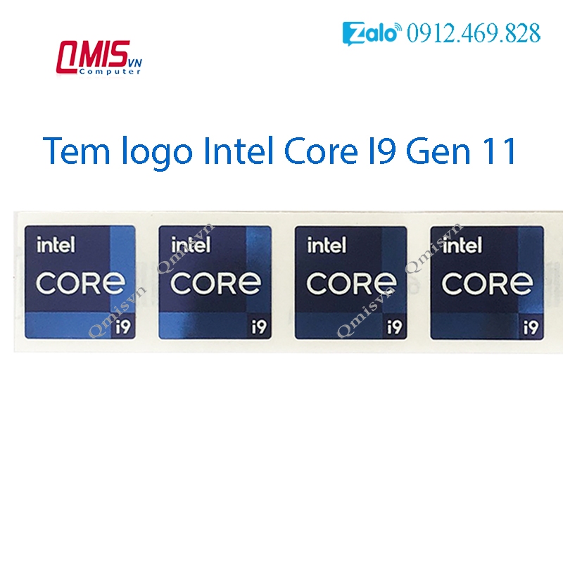 01 CÁI TEM LOGO INTEL CORE I3 I5 I7 I9 Gen 11, Gen 12, Gen 13; Tem Core I thế hệ 11, thế hệ 12, thế hệ 13 -  STICKER