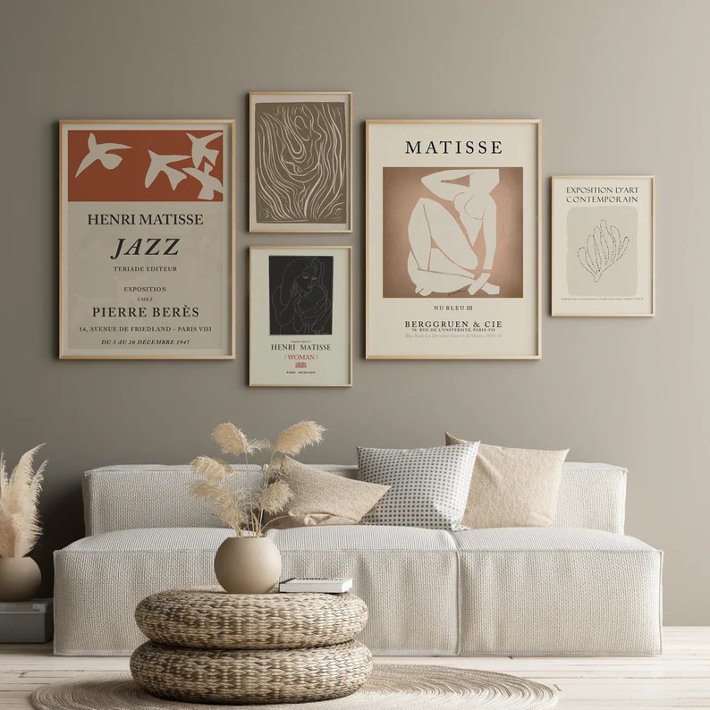 Bộ Tranh Treo Tường Trừu Tượng - Tranh Họa Sĩ Nổi Tiếng - Tranh Decor Trang Trí Căn Hộ Phòng Khách, Phòng Ngủ. Quán Cafe