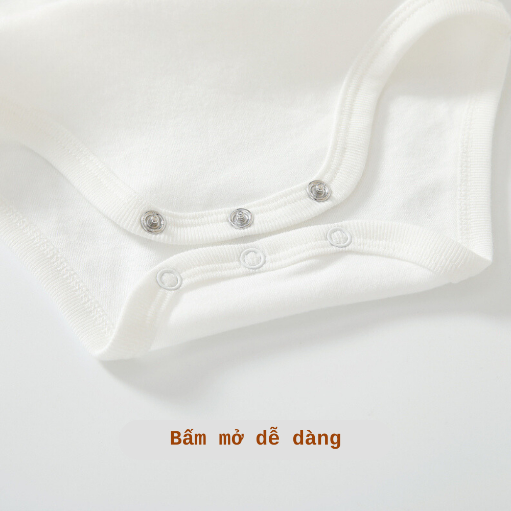 Body chip dài tay cho bé chất cotton mềm mát size từ 3-8kg, bodysuit cho bé BDT07