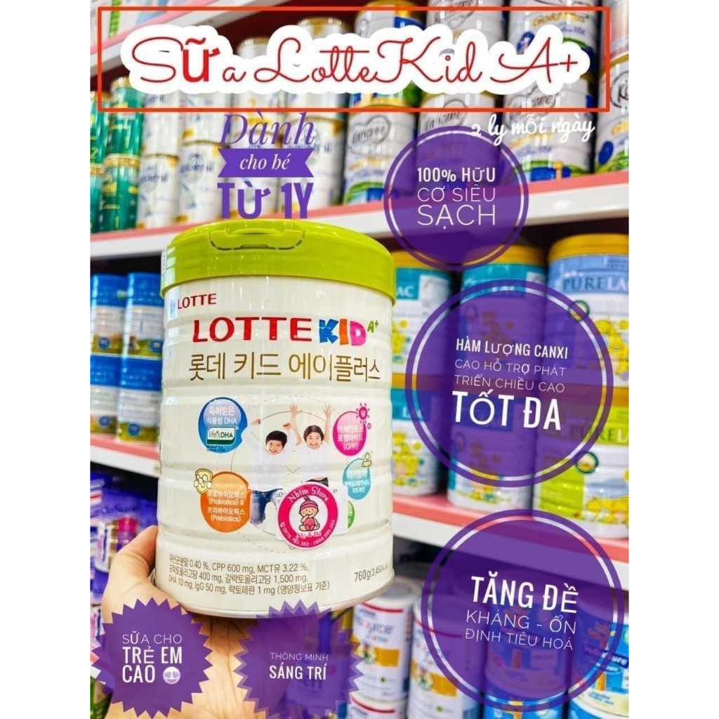 Sữa Lotte Kid thay thế Kid Power A+ Nội Địa Hàn 760g [Date 2025]