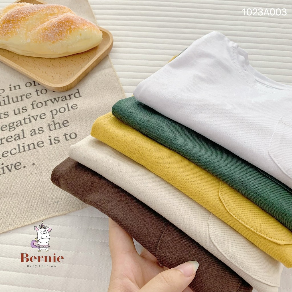 Áo thu đông bé trai bé gái túi ngực Bernie - Áo dài tay bé trai bé gái cho bé từ 9-23kg - 1023A003
