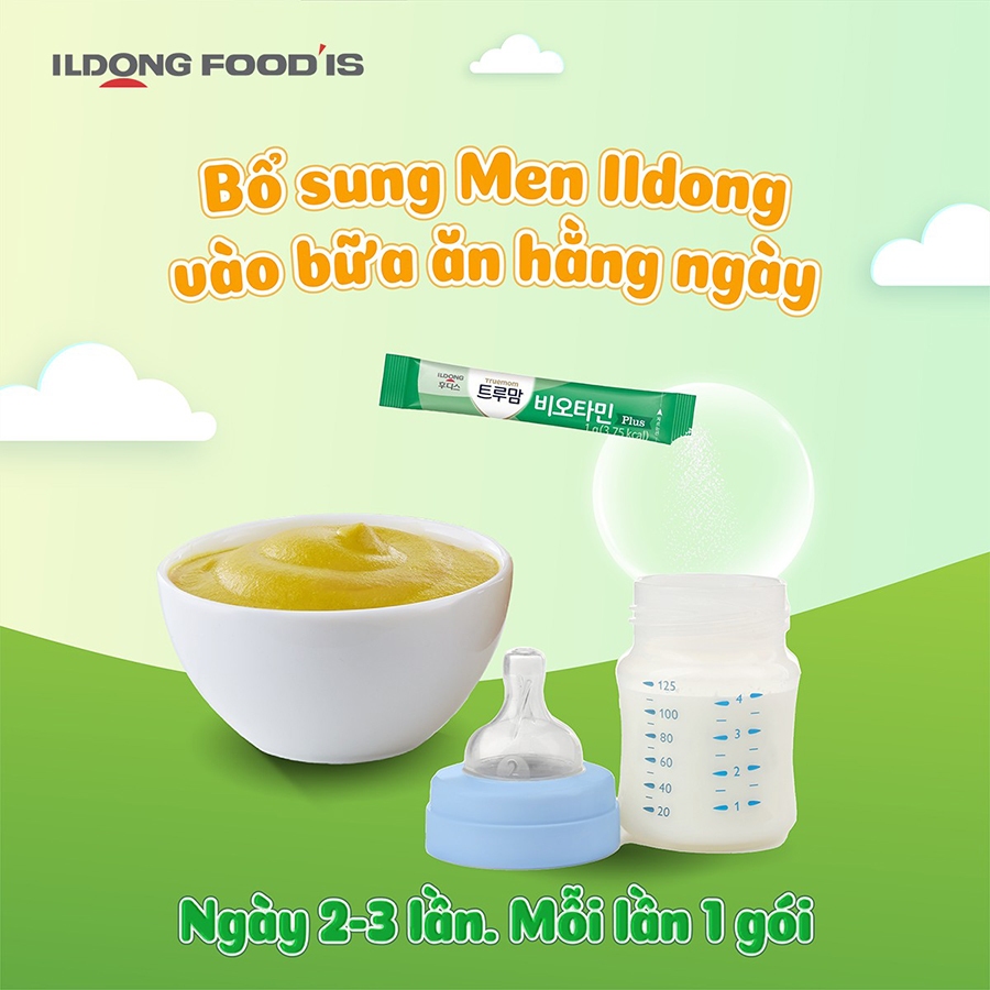 Sữa Non ILDONG Số 1, Số 2 - Men Tiêu Hoá ILDONG Hàn Quốc - Hộp 90 gói