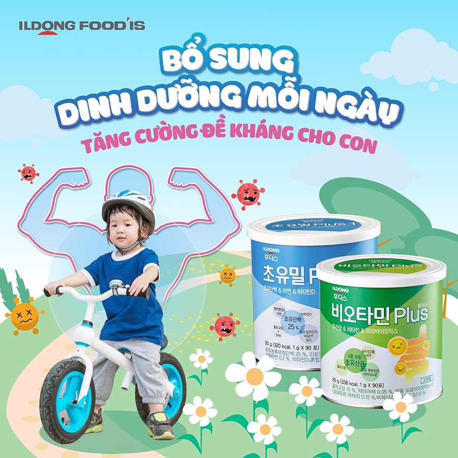 Sữa Non ILDONG Số 1, Số 2 - Men Tiêu Hoá ILDONG Hàn Quốc - Hộp 90 gói