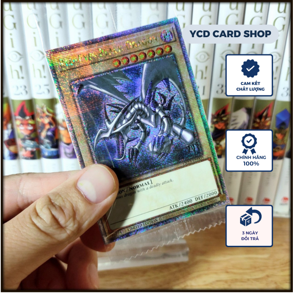 Thẻ bài Yugioh Chính Hãng Red-Eyes Black Dragon– 25th Secret Rare