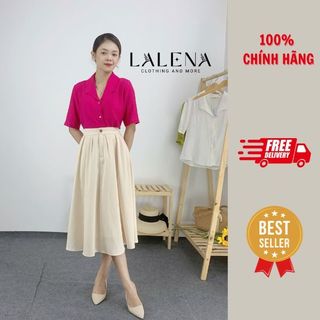 Áo sơ mi công sở nữ dáng suông cổ CÁNH NHẠN màu hồng sen