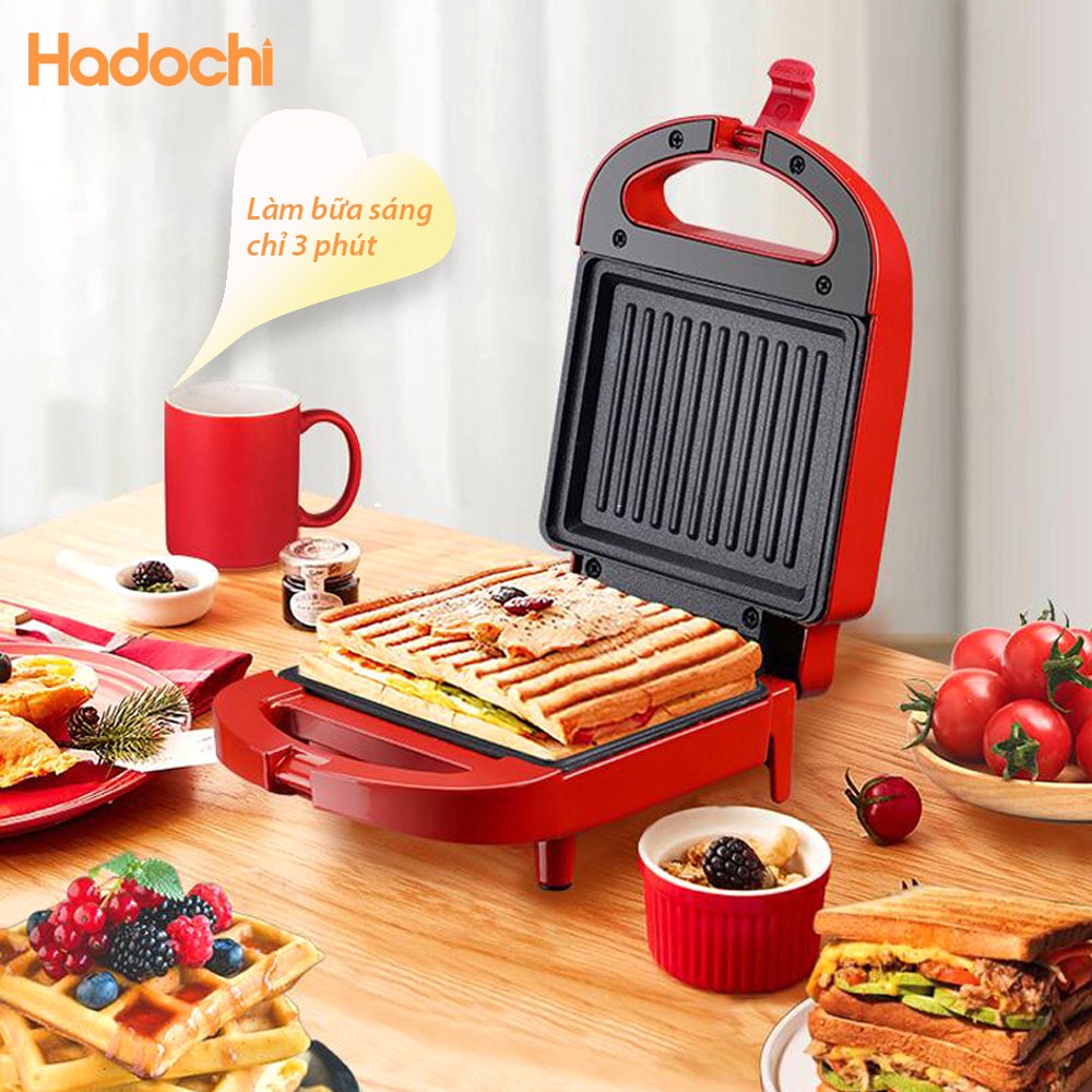 Máy Làm Bánh Sandwich công suất 650w Làm Bánh Waffle Rán Trứng, Làm Bữa Sáng Nhanh Tiện Lợi - Bảo Hành 3 Tháng
