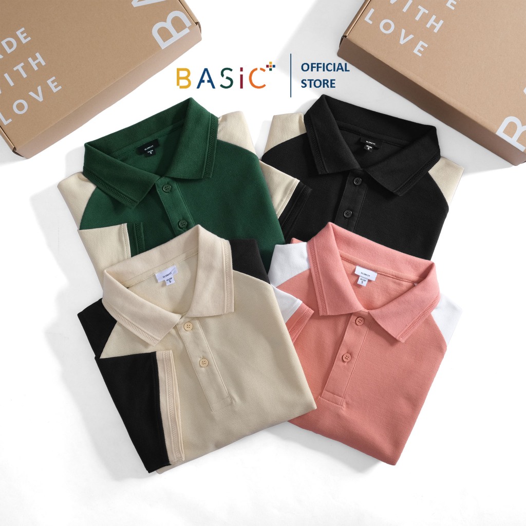 Áo POLO BASICPLUS vải COTTON cao cấp Siêu dày dặn, thoáng khí, bền màu A02-158