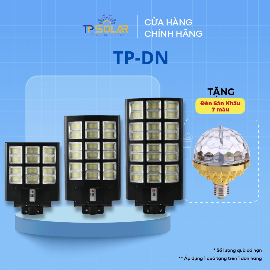 Đèn Đường Liền Thể 3 Mặt Năng Lượng Mặt Trời TP Solar TP-D300N TP-D450N TP-600N Công Suất 300W 450W 600W Bảo Hành 3 Năm