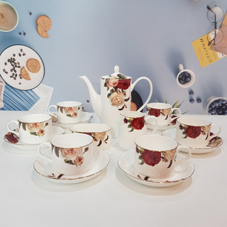  Bộ tách trà sứ xương Bone Porcelain 15773H  15 chi tiết  - Có hộp quà tặng quai xách 