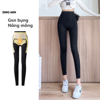Quần legging nữ cạp cao SINGMIN gen bụng nâng mông ôm sát cơ thể