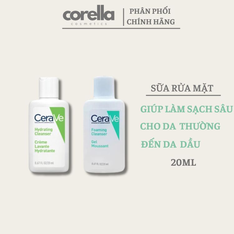 Sữa Rửa Mặt Giúp Dưỡng Ẩm Và Làm Sạch Hydrating Cleanser/Foaming Cleanser 20Ml