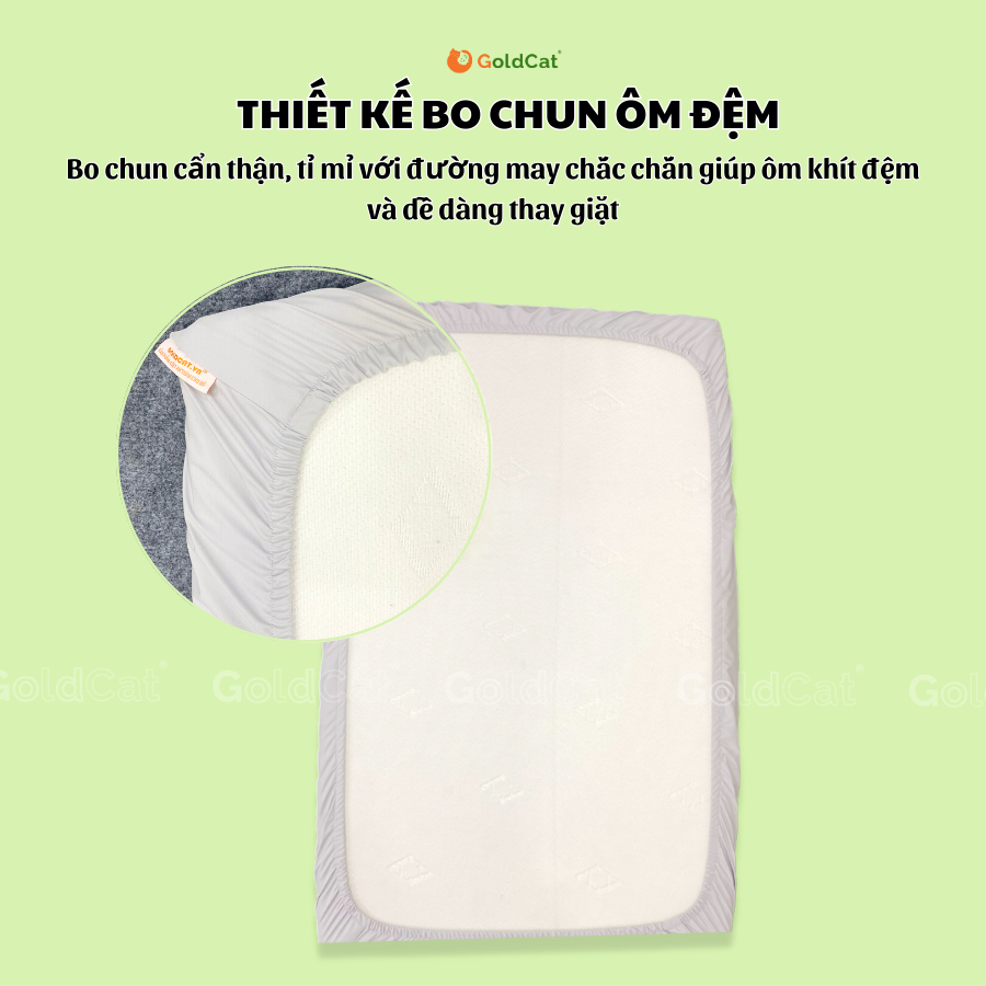 Ga Chống Thấm Cho Bé GOLDCAT 2 Lớp Cao Cấp, Mặt Vải Cotton Siêu Mềm, Giúp Ngăn Ẩm Ướt, Hôi Mốc.