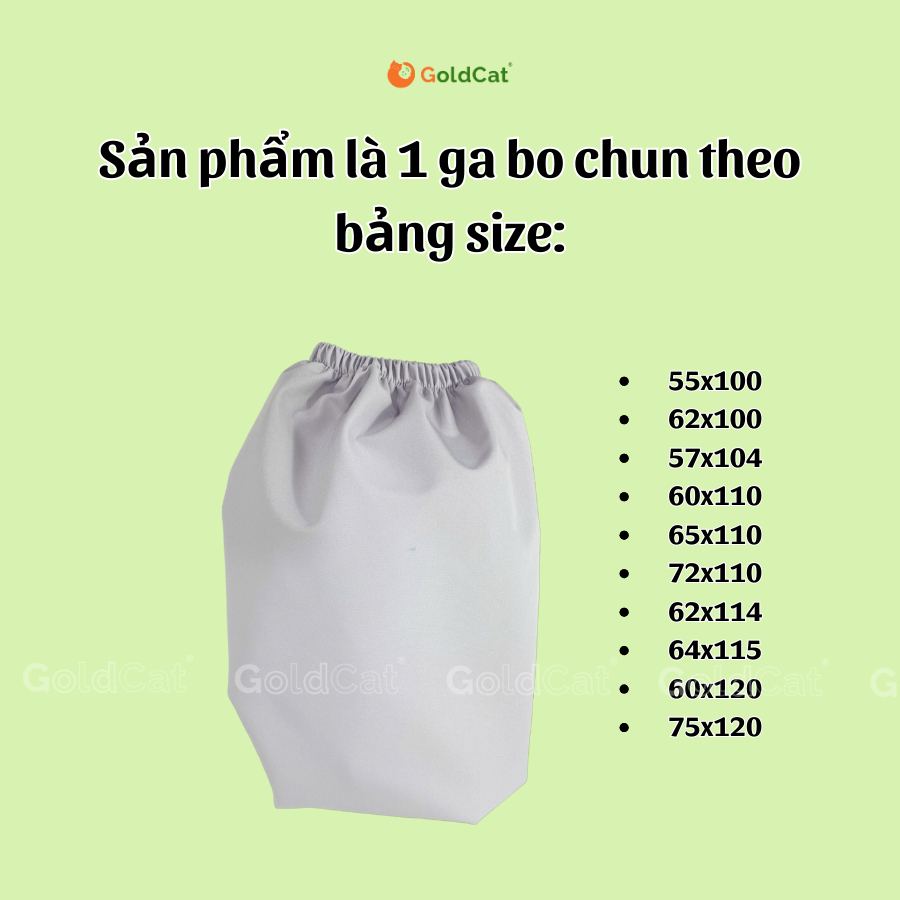 Ga Chống Thấm Đệm Cũi GOLDCAT 2 Lớp Cao Cấp, Mềm Mại, Chống Tràn Tuyệt Đối, Nhận Cắt Theo Kích Thước Yêu Cầu