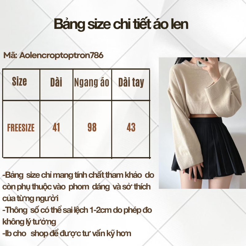 Áo Len Croptop Trơn Dài Tay - TiTStore Pro