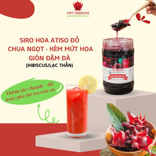 Nước cốt atiso đỏ (hibiscus) đường phèn kèm mứt giòn không chất tạo màu công nghiệp