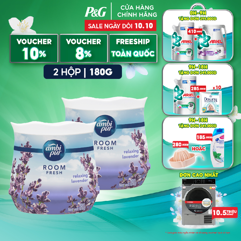 Combo 2 Sáp Thơm Phòng Ambi Pur Nhiều Mùi 180 Gram/Lọ