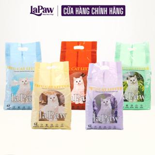 laPaw Cát mèo đậu nành tofu vón cục nhanh, siêu khử mùi, không bụi và tan trong nước 6L