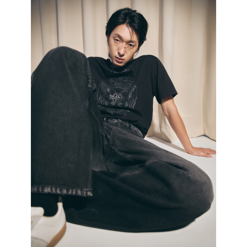 DVRK - Áo Thun Oversize Tee Họa Tiết Uni Logo Màu Đen-DVRK-23FW