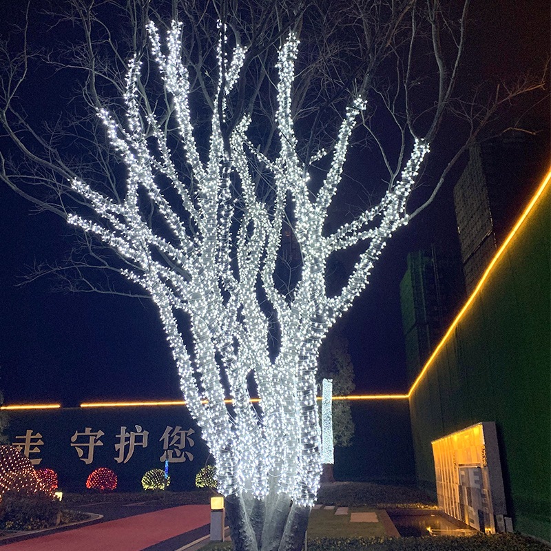 Dây đèn LED 50m cuốn cây Chống Nước, Trang trí ngoài trời - Đèn Nháy Trang Trí quán cafe ngoài trời, sân vườn, tết,