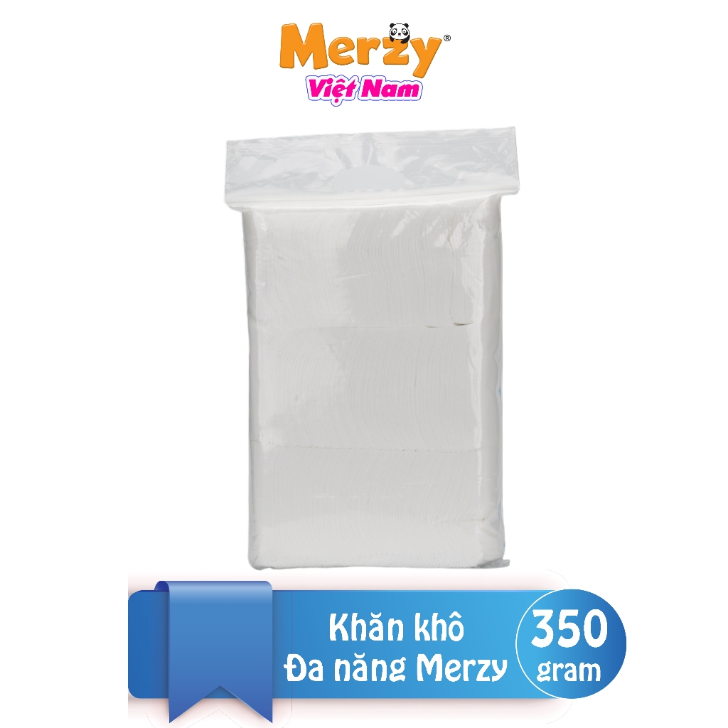 Khăn khô đa năng cho bé Merzy diệt khuẩn tia cực tím dùng thay khăn sữa cho bé 350 Gram Kích Thước 14x19 Cm