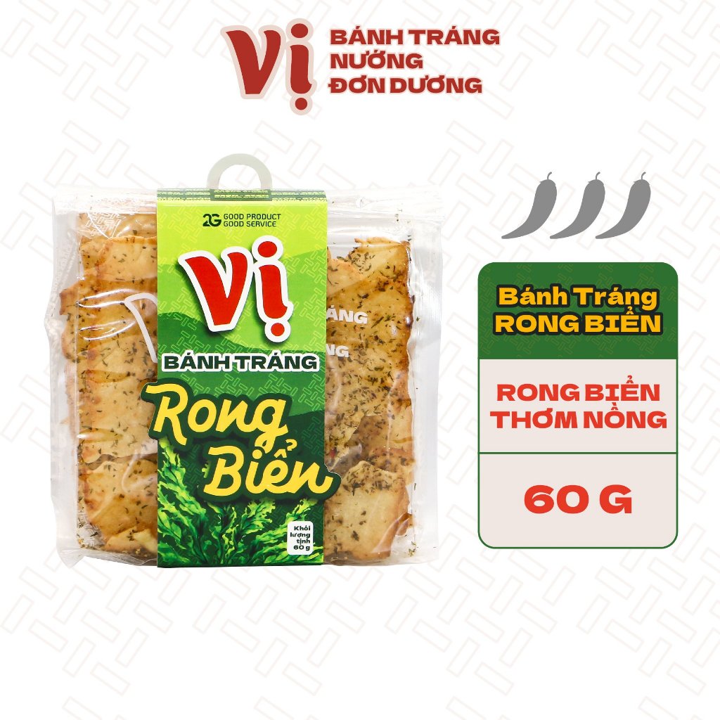 Bánh Tráng Rong Biển Vị - Túi 60g Đặc Sản Đơn Dương